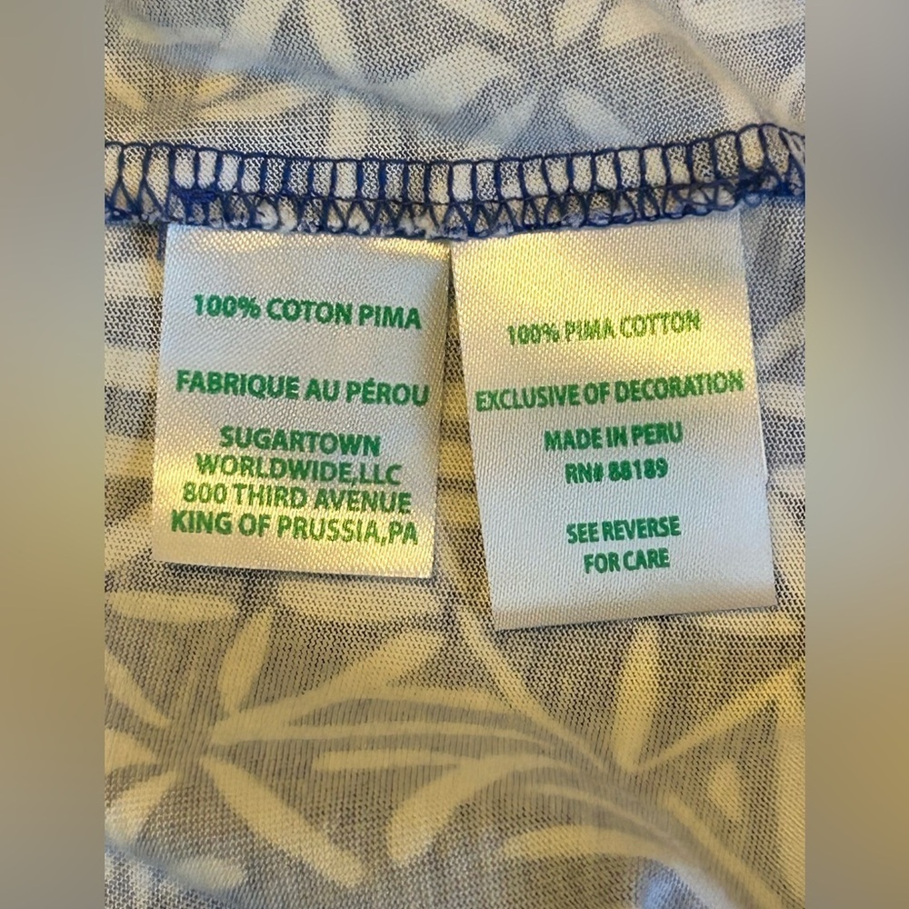 LILLY PULITZER ETTA CORSICA BLUE White Short Sleeve DRESS SIZE L LIKE NEW! - Picture 6 of 6